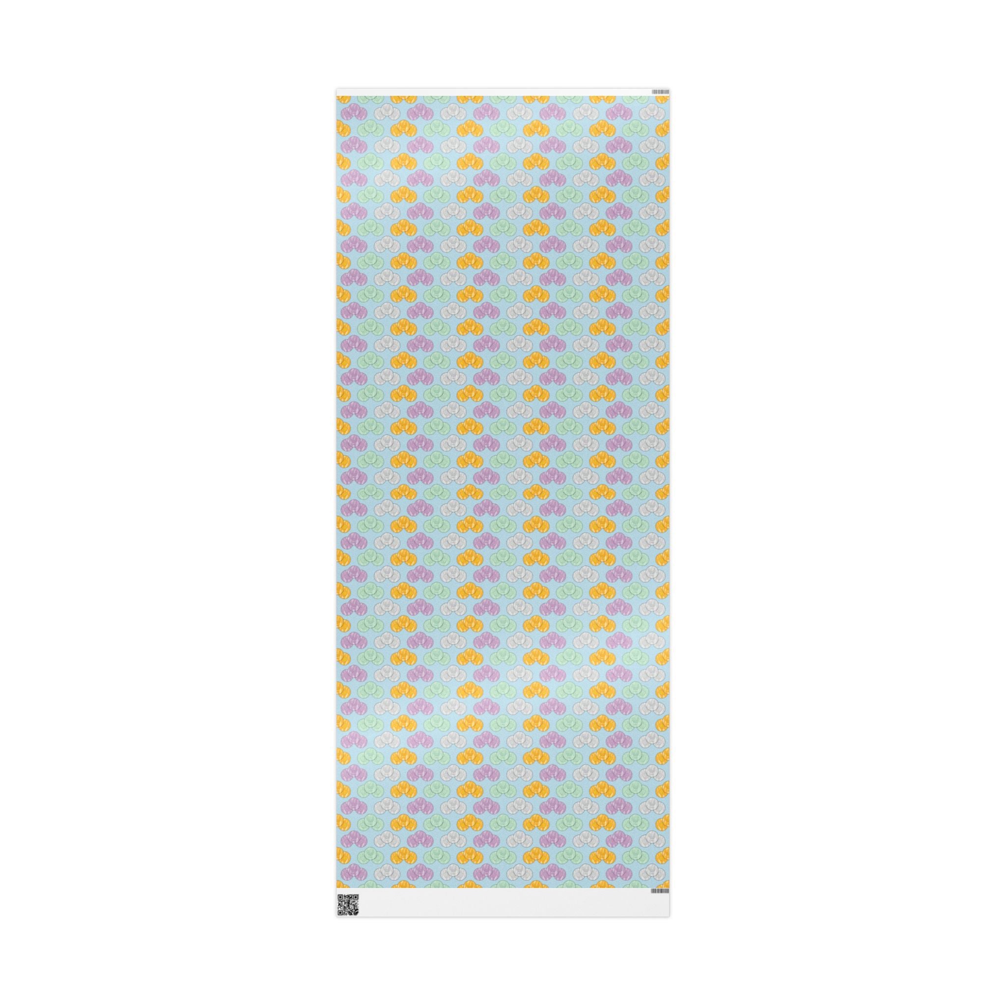 Pastel Blue Hanukkah Gelt Wrapping Paper, Menorah & Dreidel Design