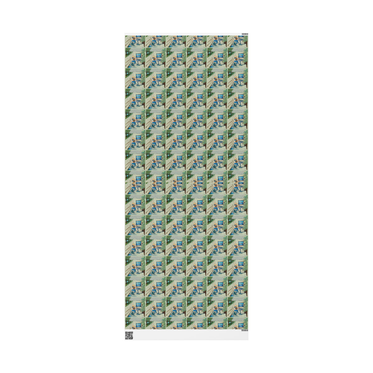 Countryside Cafe Wrapping Paper — Coastal Porch Pattern Gift Wrap (Beach House, Vacation Theme)