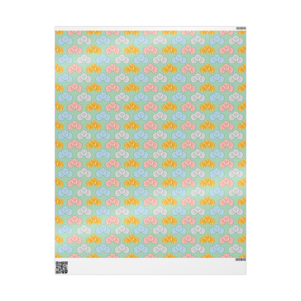 Pastel Green Hanukkah Gelt Pattern Wrapping Paper — Pink and Green Gift Wrap