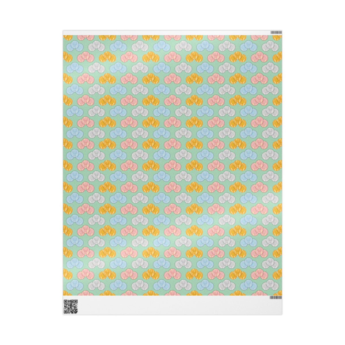 Pastel Green Hanukkah Gelt Pattern Wrapping Paper — Pink and Green Gift Wrap