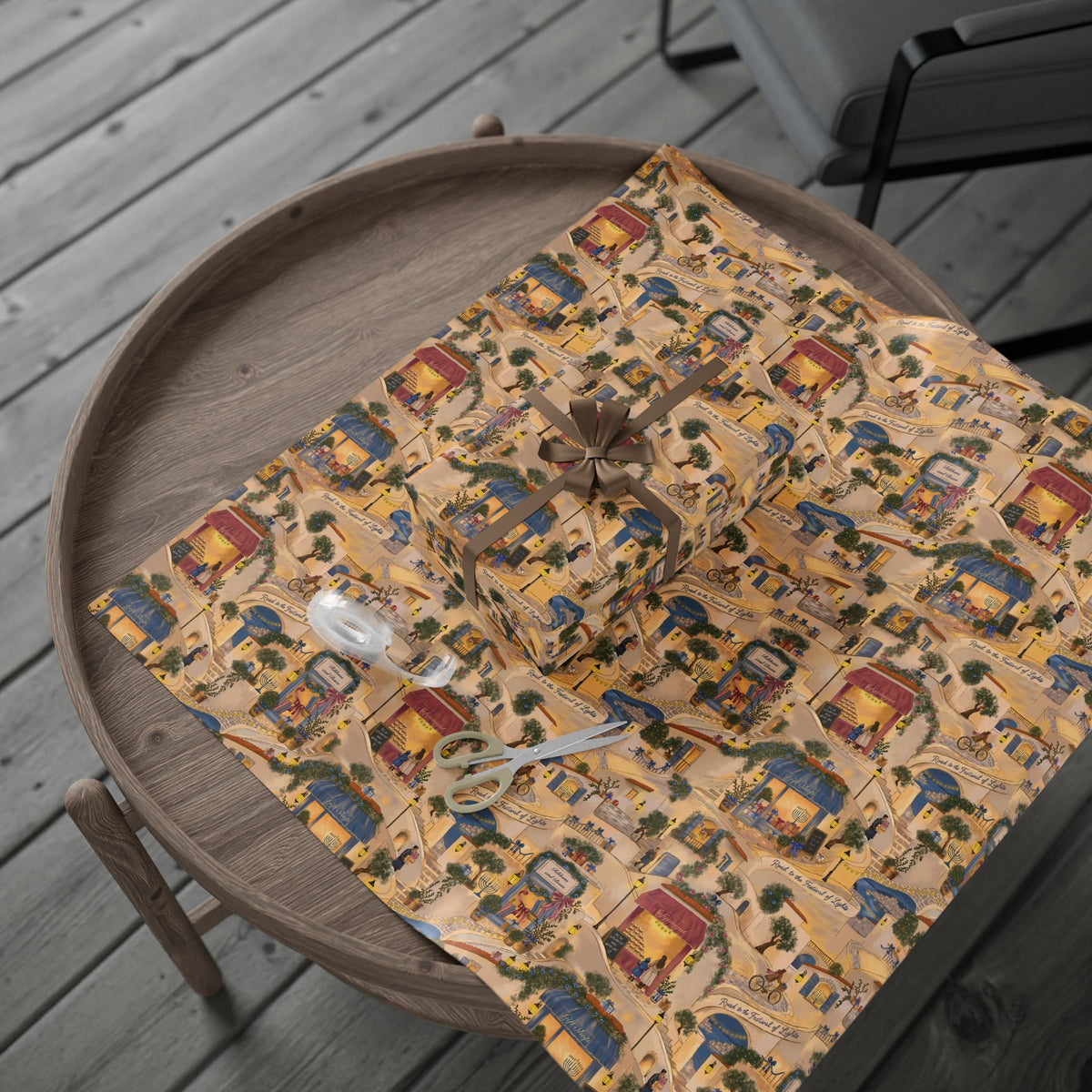 Hanukkah in Italy | Storytelling Hanukkah Wrapping Paper