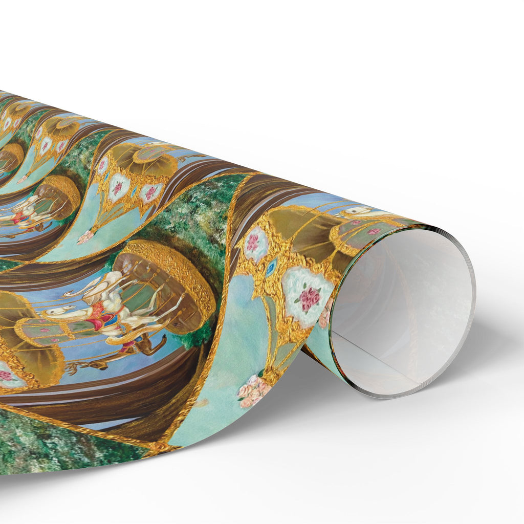 Victorian Carousel Gift Wrap — Vintage Merry-Go-Round Patterned Wrapping Paper