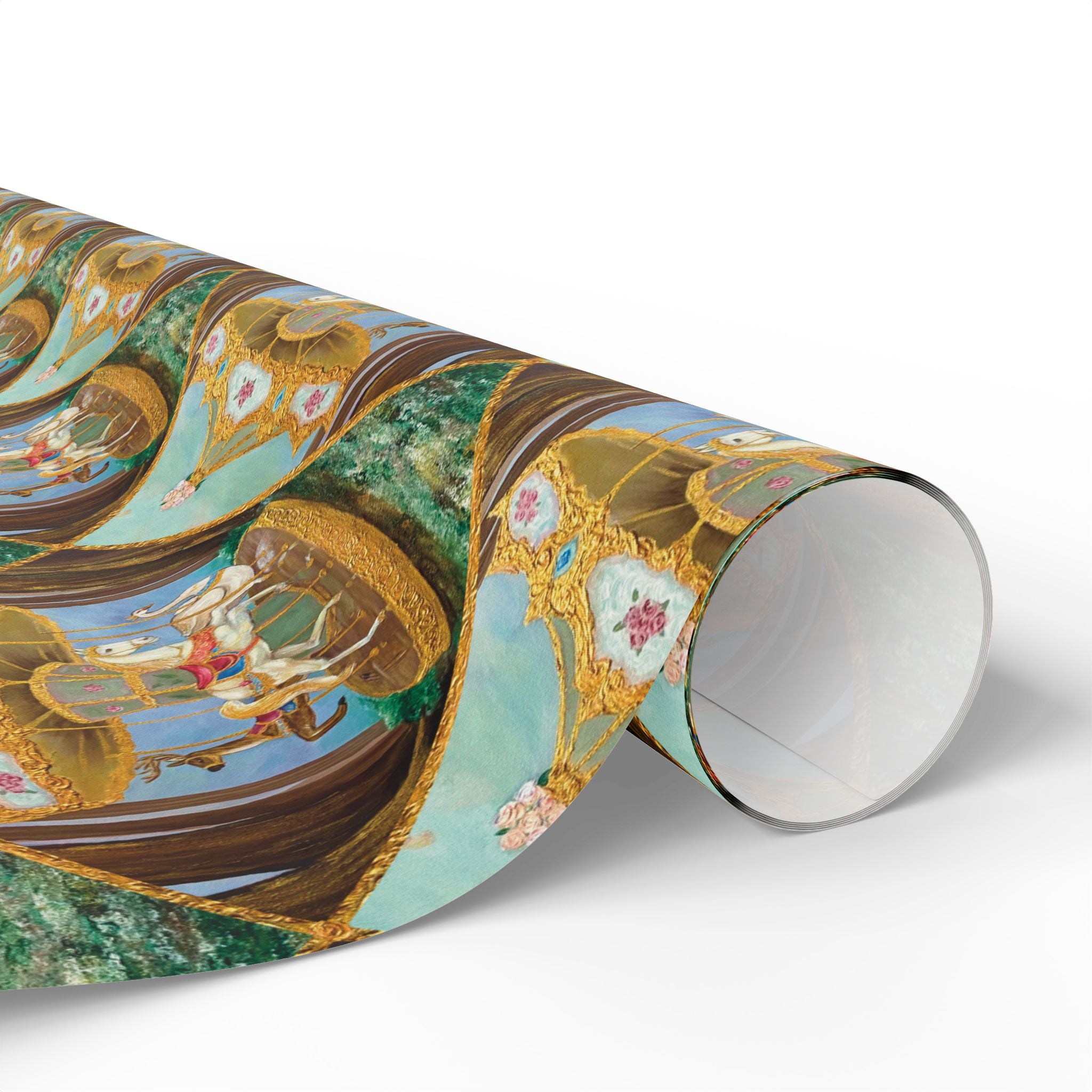 Victorian Carousel Gift Wrap — Vintage Merry-Go-Round Patterned Wrapping Paper