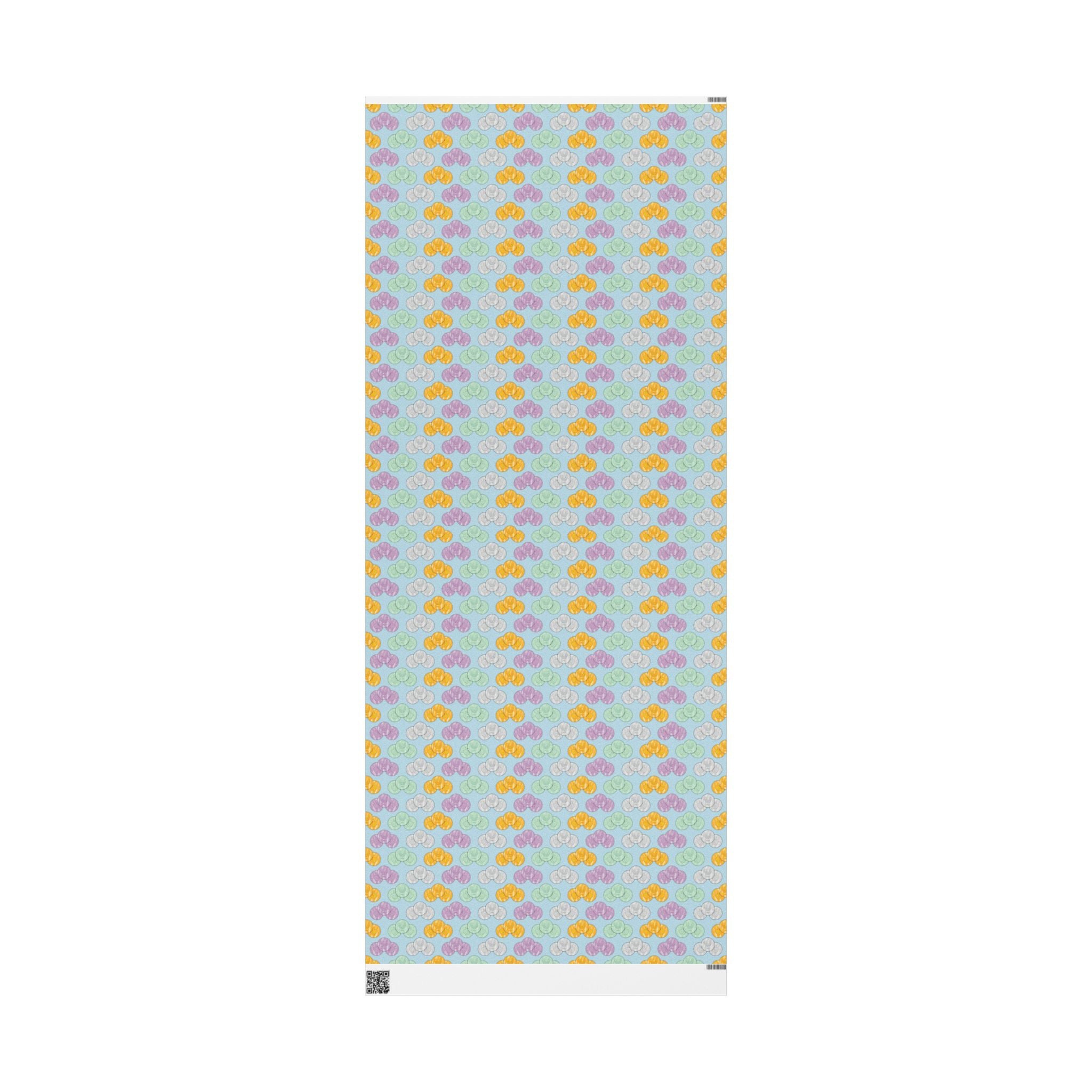 Pastel Blue Hanukkah Gelt Wrapping Paper, Menorah & Dreidel Design