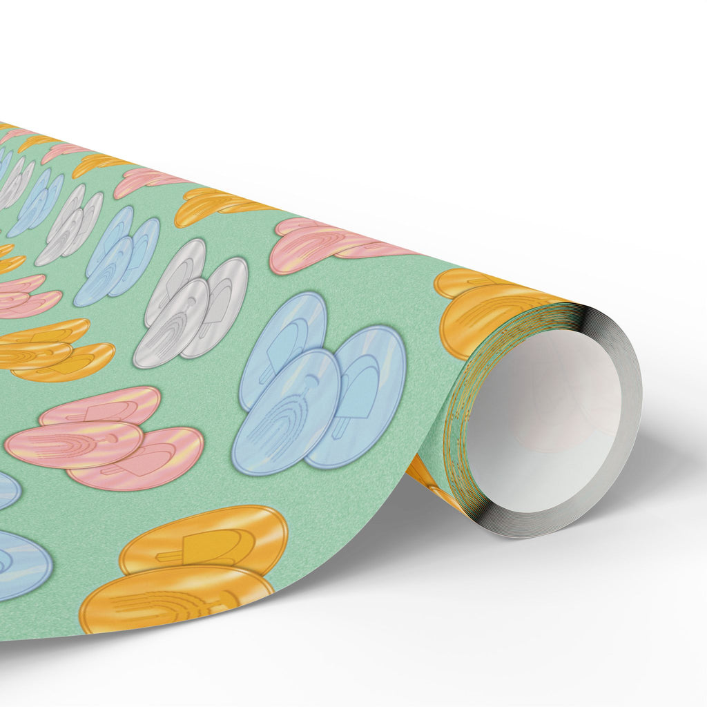 Pastel Green Hanukkah Gelt Pattern Wrapping Paper — Pink and Green Gift Wrap