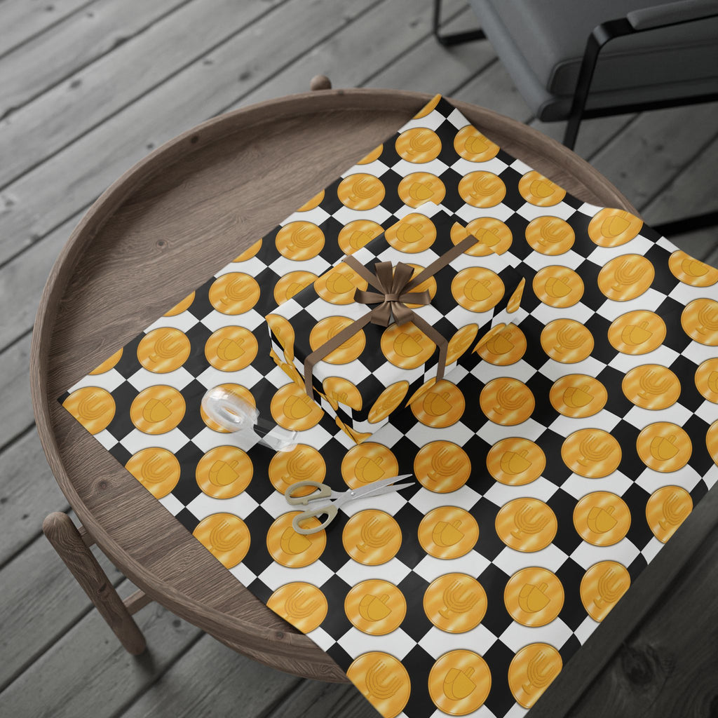 Gelt on the Kitchen Floor | Hanukkah Wrapping Paper