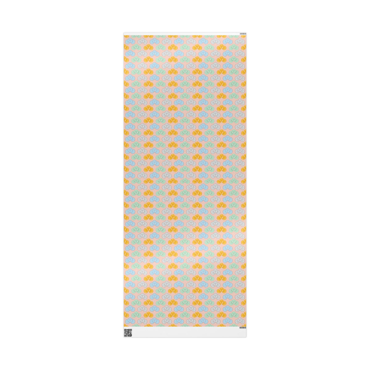 Pastel Pink Hanukkah Wrapping Paper, Hanukkah Gelt with Menorah & Dreidels