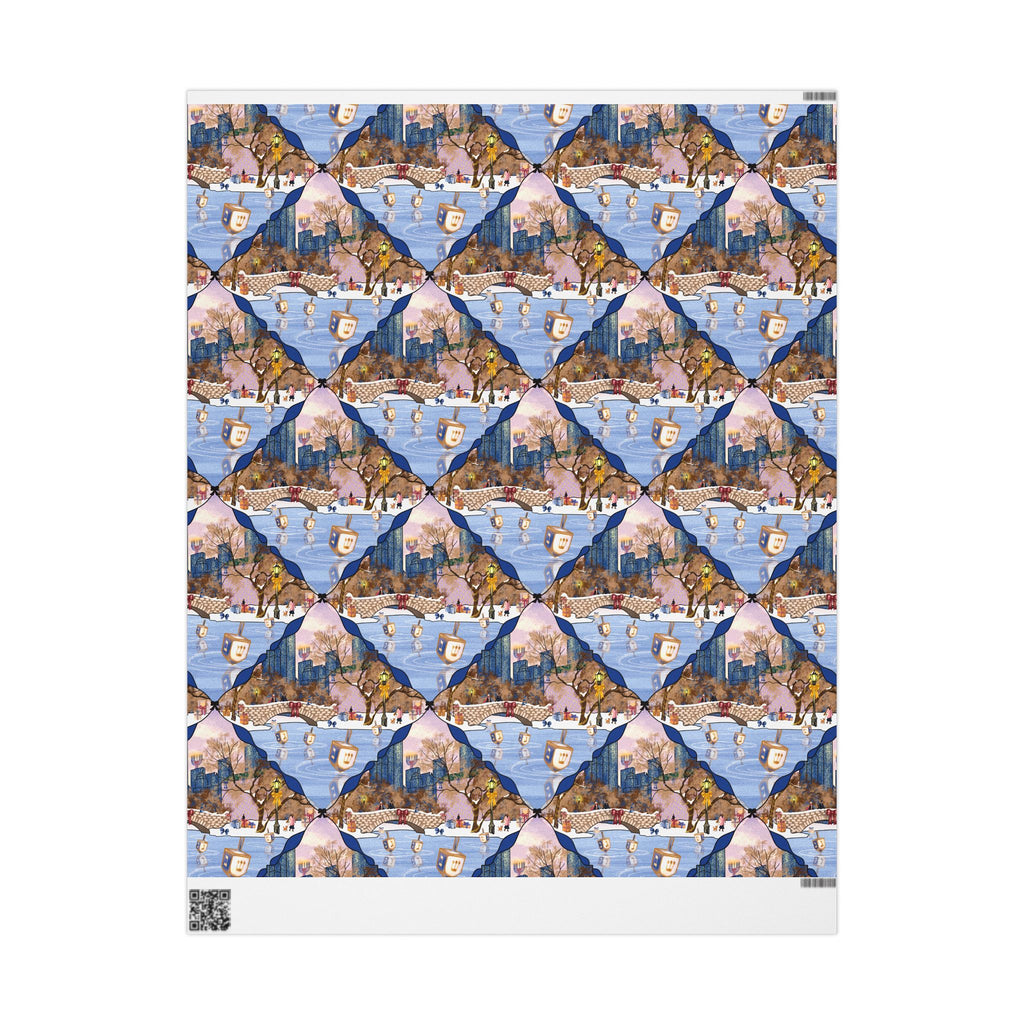 Dreidels on Ice | Hanukkah in New York Wrapping Paper