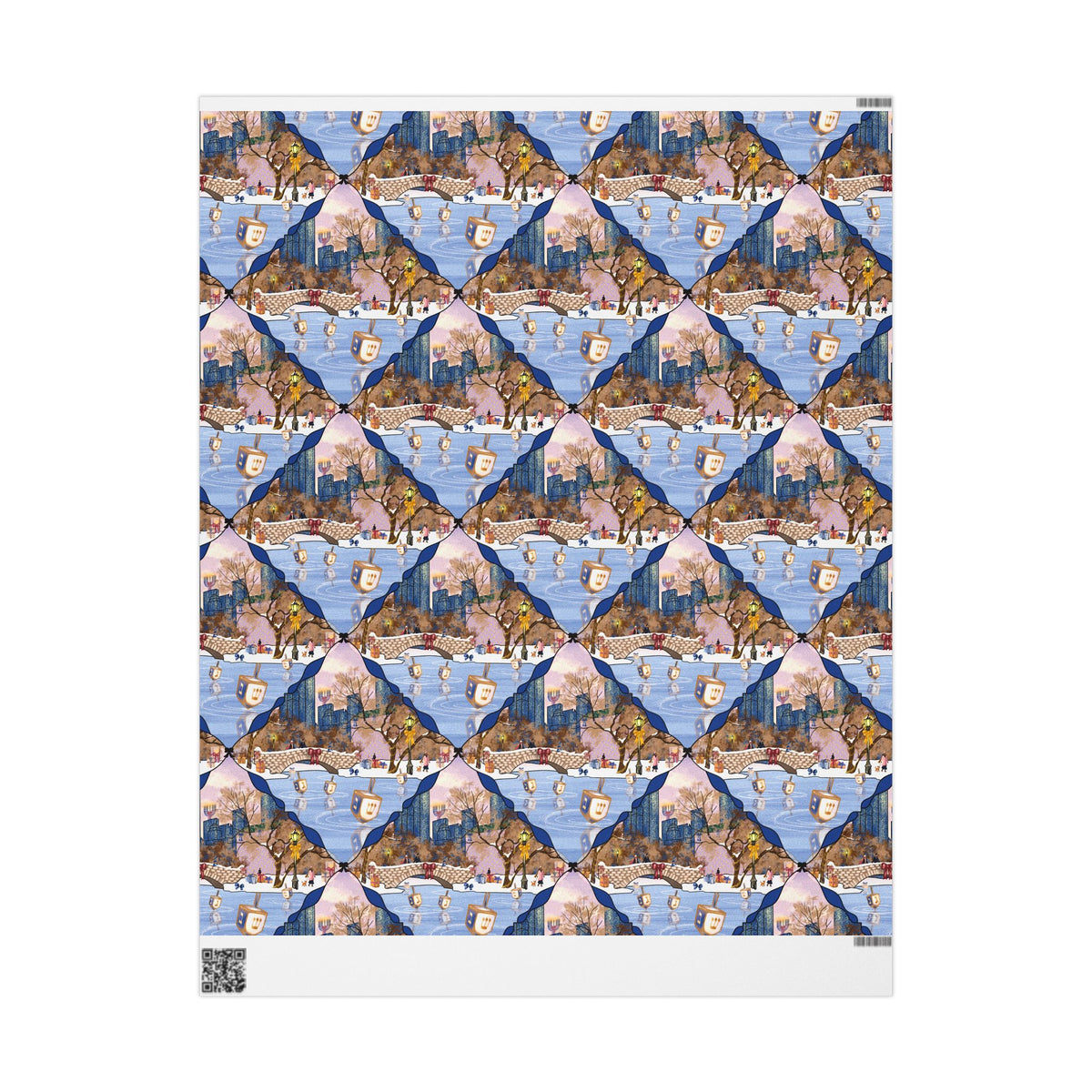 Dreidels on Ice | Hanukkah in New York Wrapping Paper