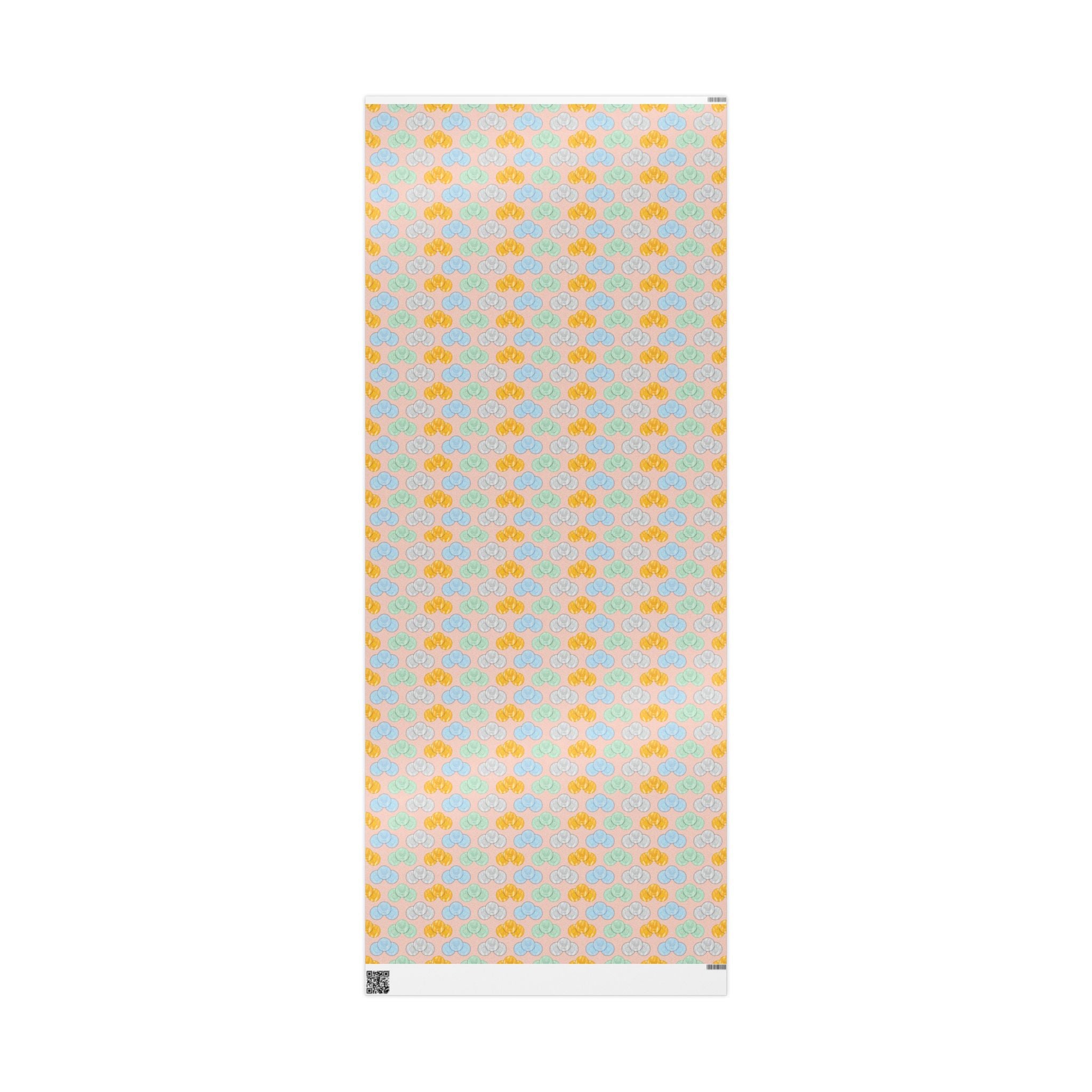 Pastel Pink Hanukkah Wrapping Paper, Hanukkah Gelt with Menorah & Dreidels