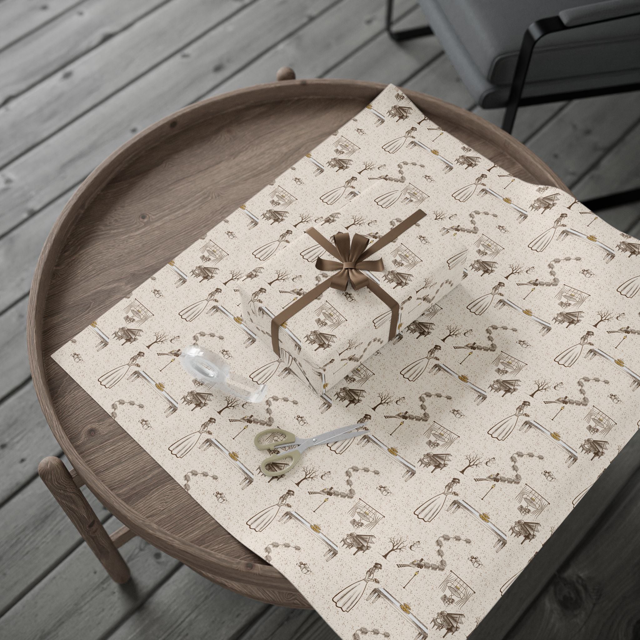 Vintage Hanukkah Pattern Wrapping Papers | Retro Menorah and Sufganiyot Design Judaica Gift Wrapping