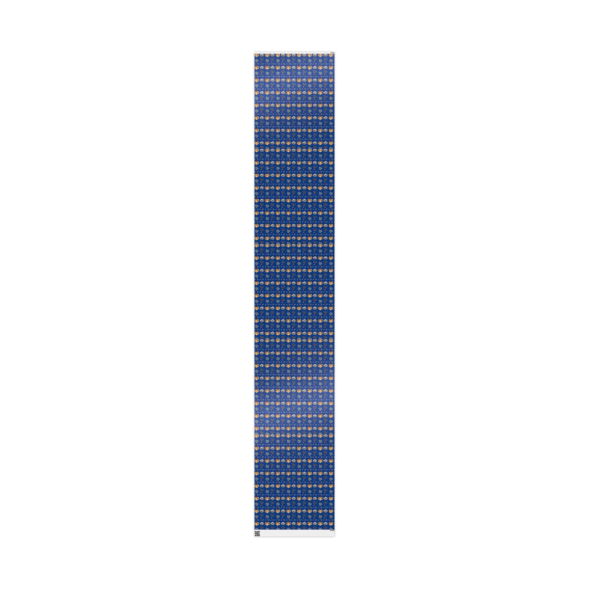 Hanukkah, Dreidel and Menorah Pattern Wrapping Paper | Blue Holiday Wrap