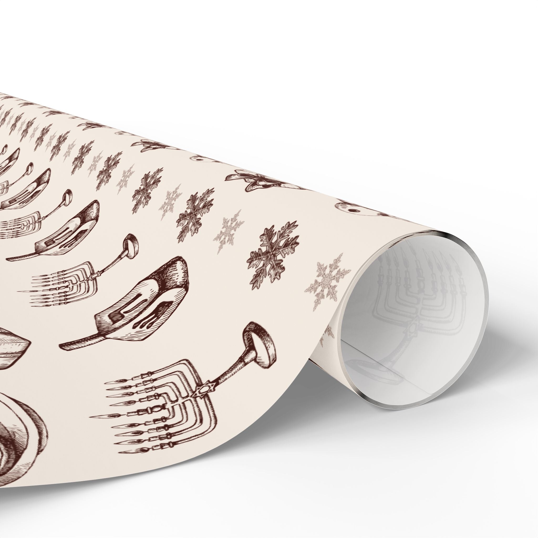 Vintage Hanukkah Gift Wrap — Dreidels, Menorahs & Presents Wrapping Paper