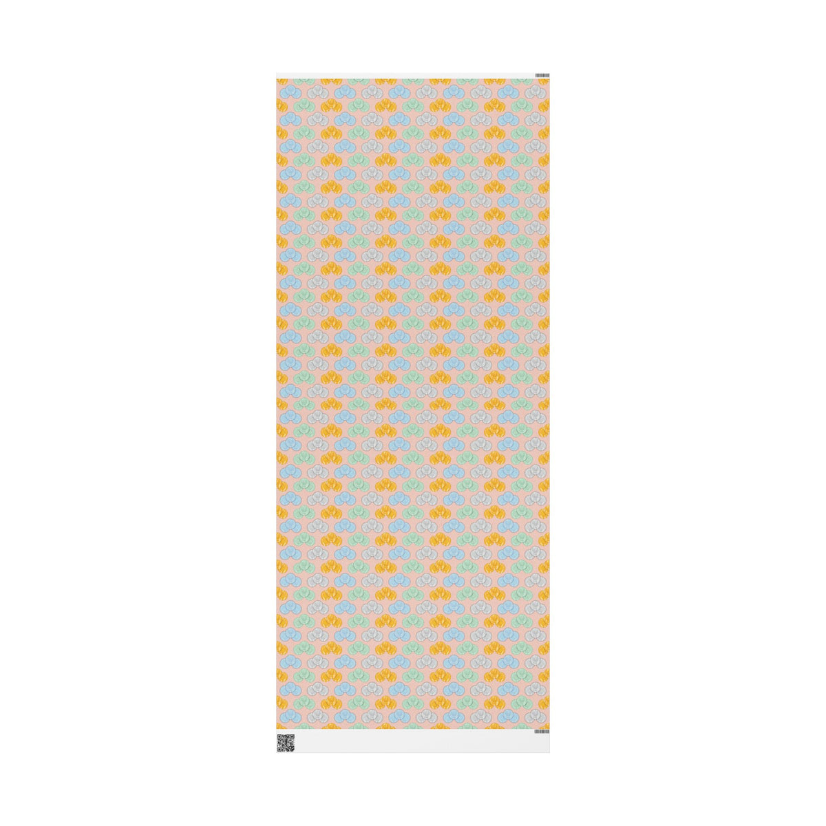 Pastel Pink Hanukkah Wrapping Paper, Hanukkah Gelt with Menorah & Dreidels