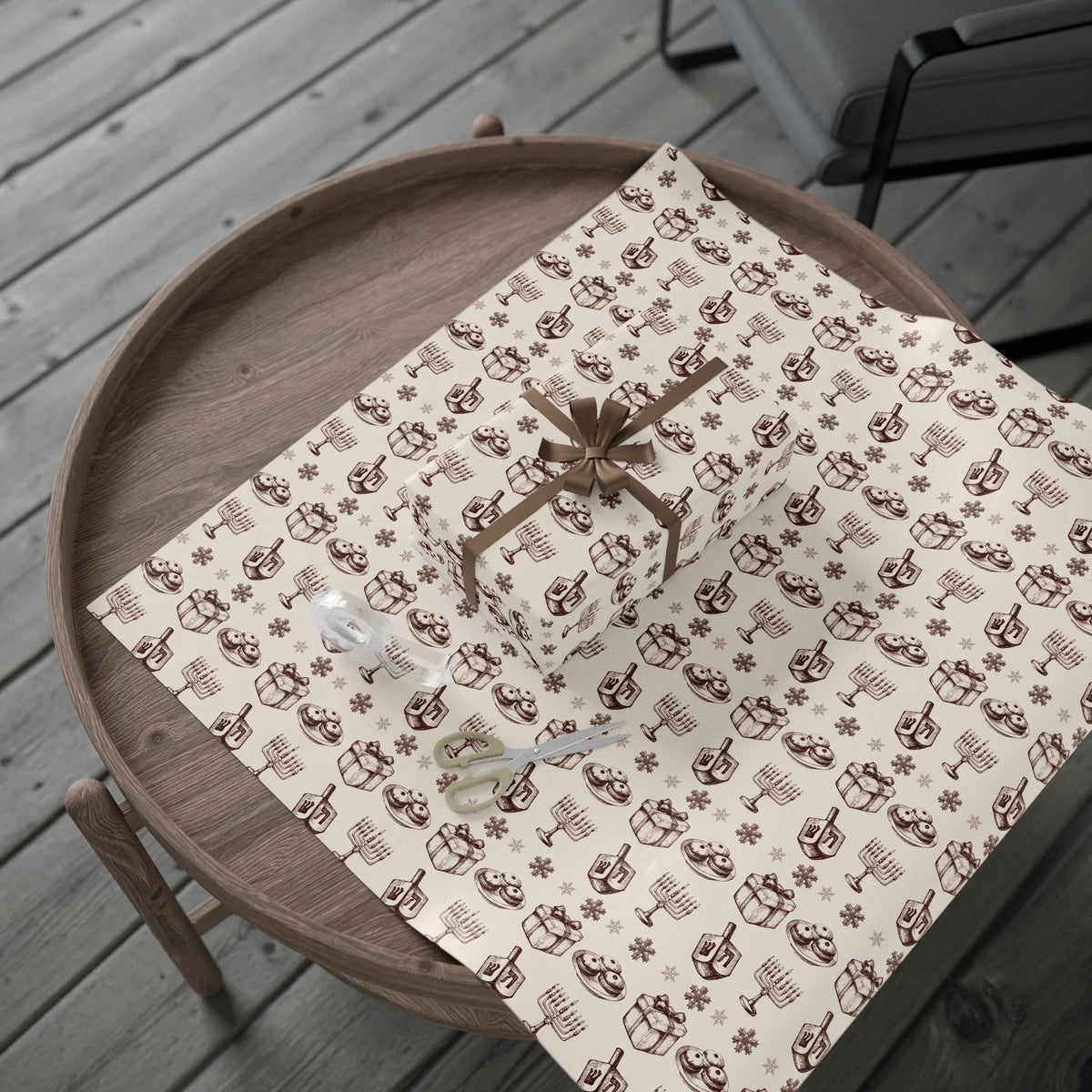 Vintage Hanukkah Gift Wrap, Dreidels, Menorahs & Presents Wrapping Paper