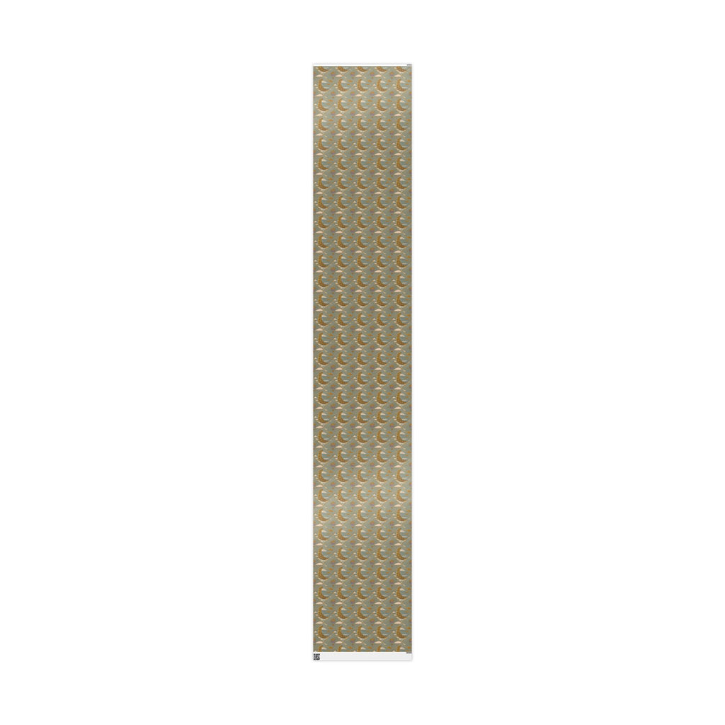 Gold Crescent Moon with Hot Air Balloon Decorative Wrapping Paper Roll, Elegant Gold Foil Gift Wrap for Showers & Holidays