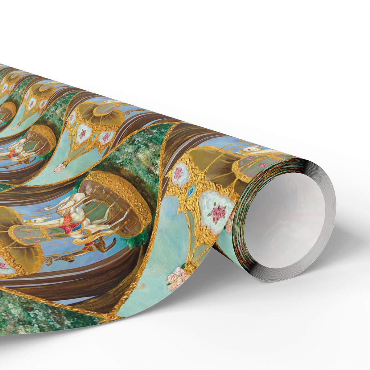 Victorian Carousel Gift Wrap, Painted Vintage Carousel Patterned Wrapping Paper