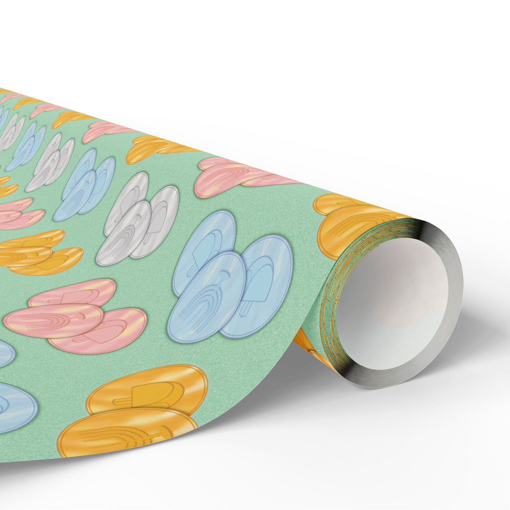 Pastel Green Hanukkah Gelt Pattern Wrapping Paper — Pink and Green Gift Wrap