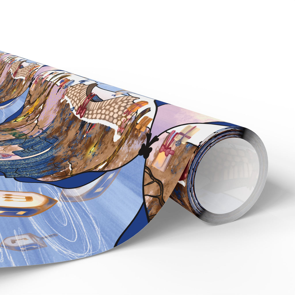 Dreidels on Ice | Hanukkah in New York Wrapping Paper