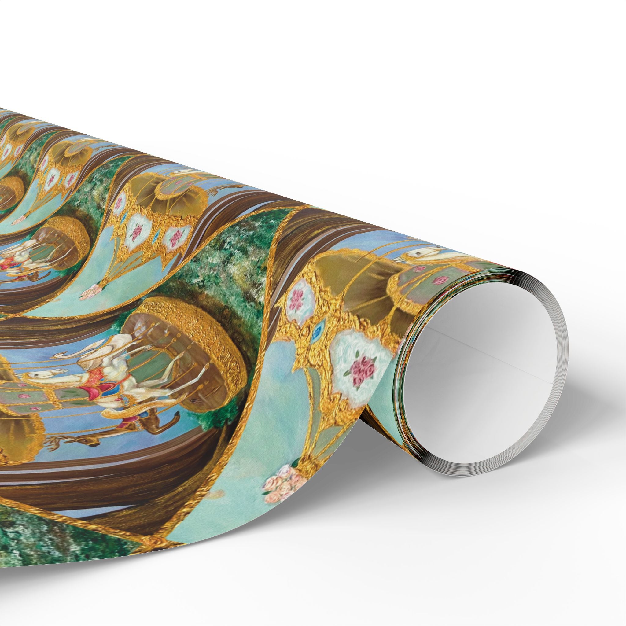 Victorian Carousel Gift Wrap — Vintage Merry-Go-Round Patterned Wrapping Paper