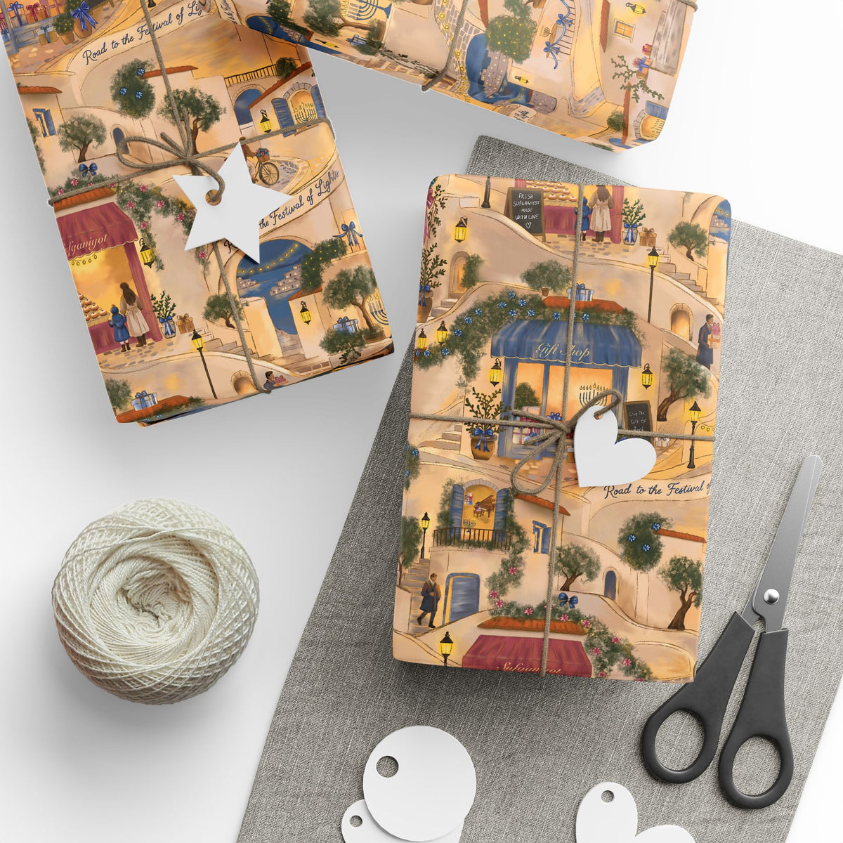 Hanukkah in Italy | Storytelling Hanukkah Wrapping Paper