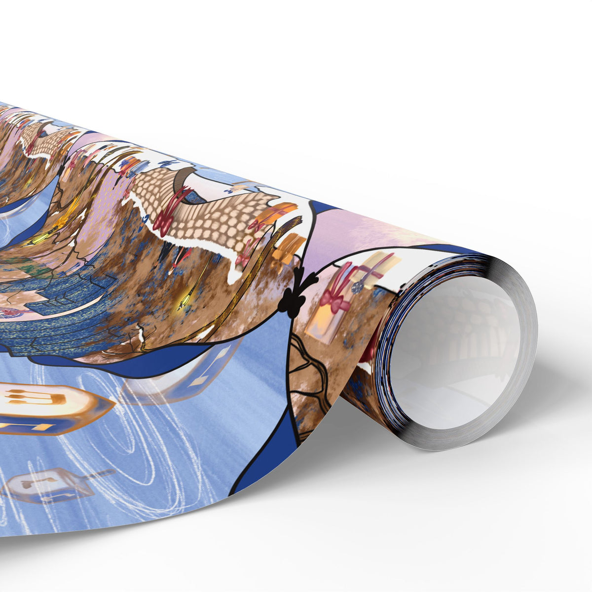Dreidels on Ice | Hanukkah in New York Wrapping Paper
