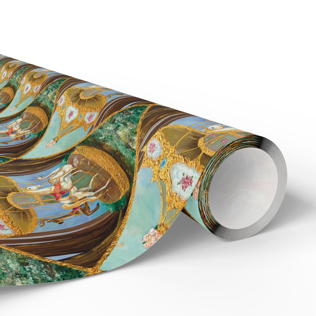 Victorian Carousel Gift Wrap — Vintage Merry-Go-Round Patterned Wrapping Paper