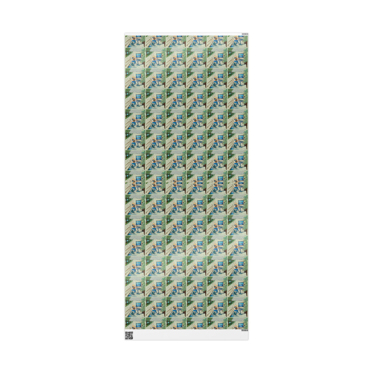 Countryside Cafe Wrapping Paper — Coastal Porch Pattern Gift Wrap (Beach House, Vacation Theme)