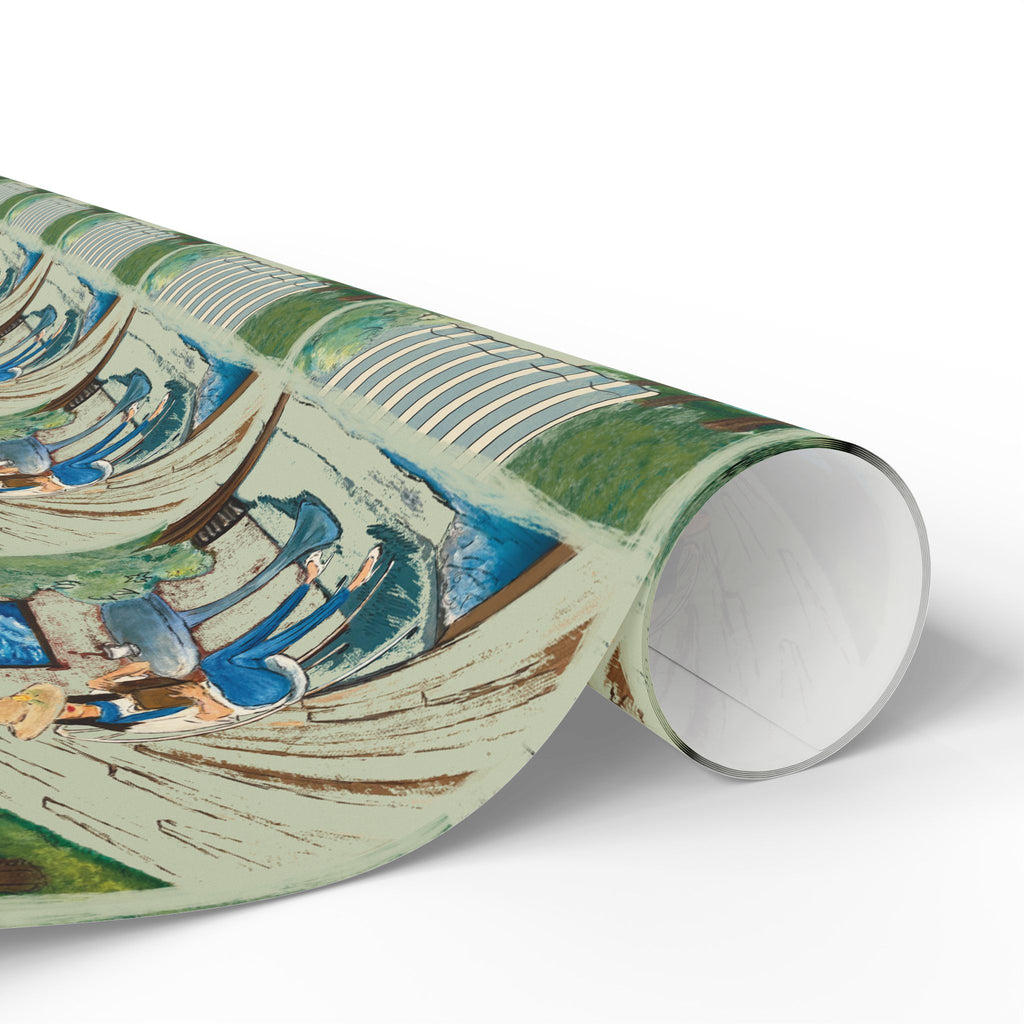 Countryside Cafe Wrapping Paper — Coastal Porch Pattern Gift Wrap (Beach House, Vacation Theme)