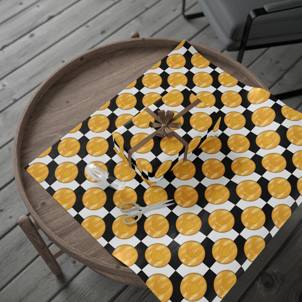 Gelt on the Kitchen Floor | Hanukkah Wrapping Paper