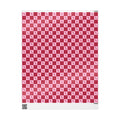 Valentine’s Gift Wrap – Pink Checkerboard Wrapping Paper with X and Heart-Shaped O Pattern, Romantic Valentine Packaging