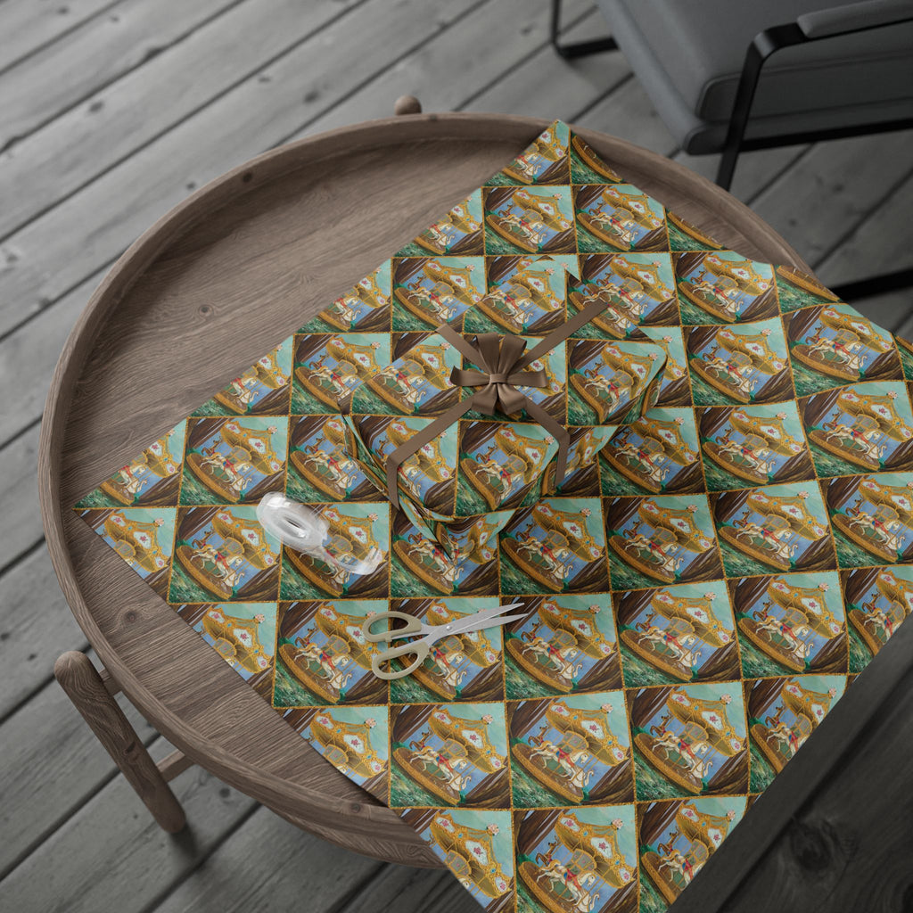 Victorian Carousel Gift Wrap — Vintage Merry-Go-Round Patterned Wrapping Paper