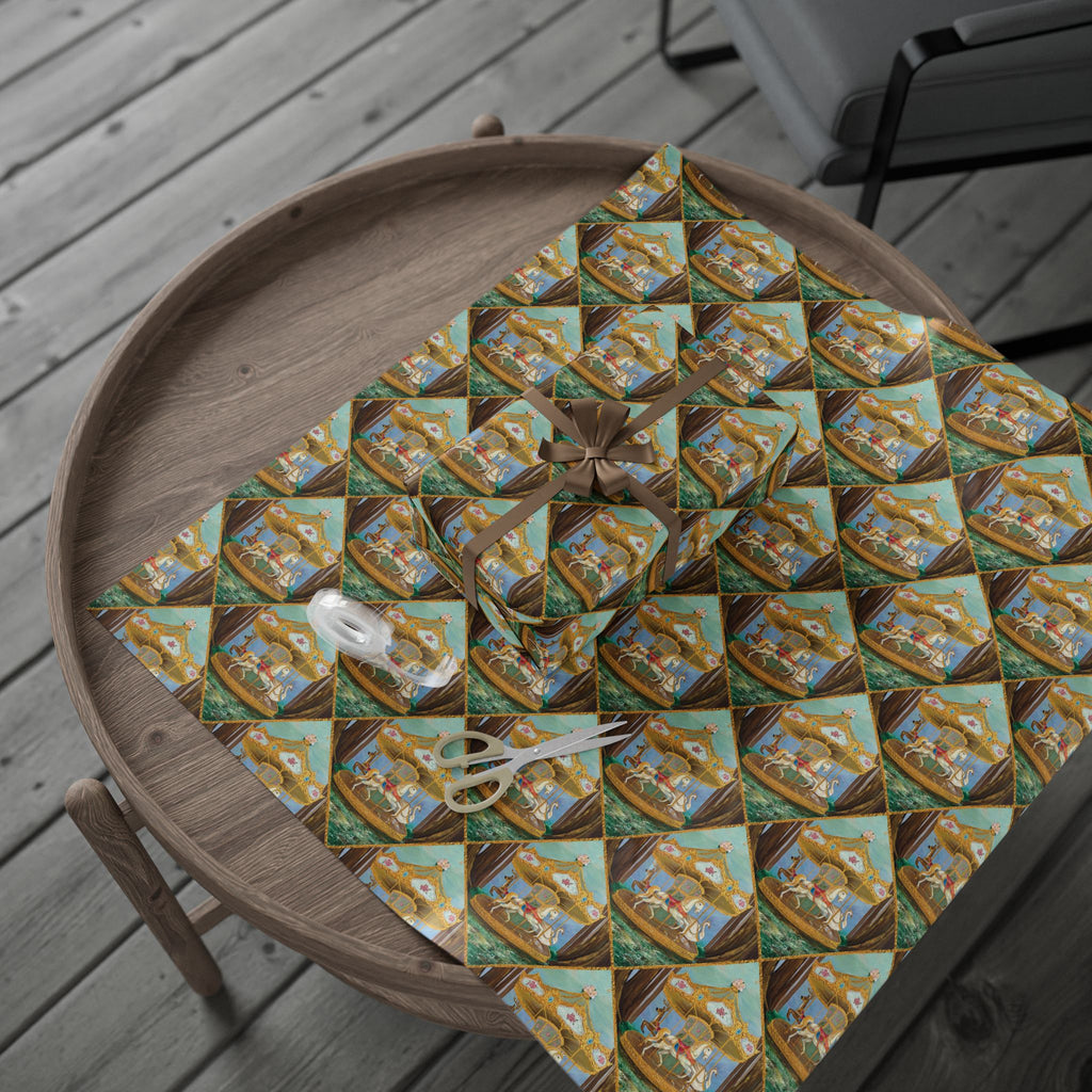 Victorian Carousel Gift Wrap — Vintage Merry-Go-Round Patterned Wrapping Paper