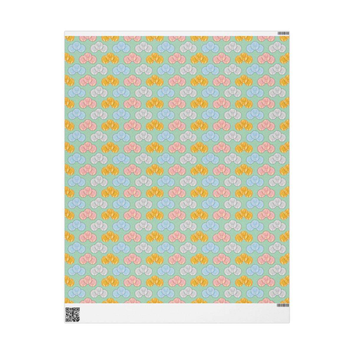 Pastel Green Hanukkah Gelt Pattern Wrapping Paper — Pink and Green Gift Wrap