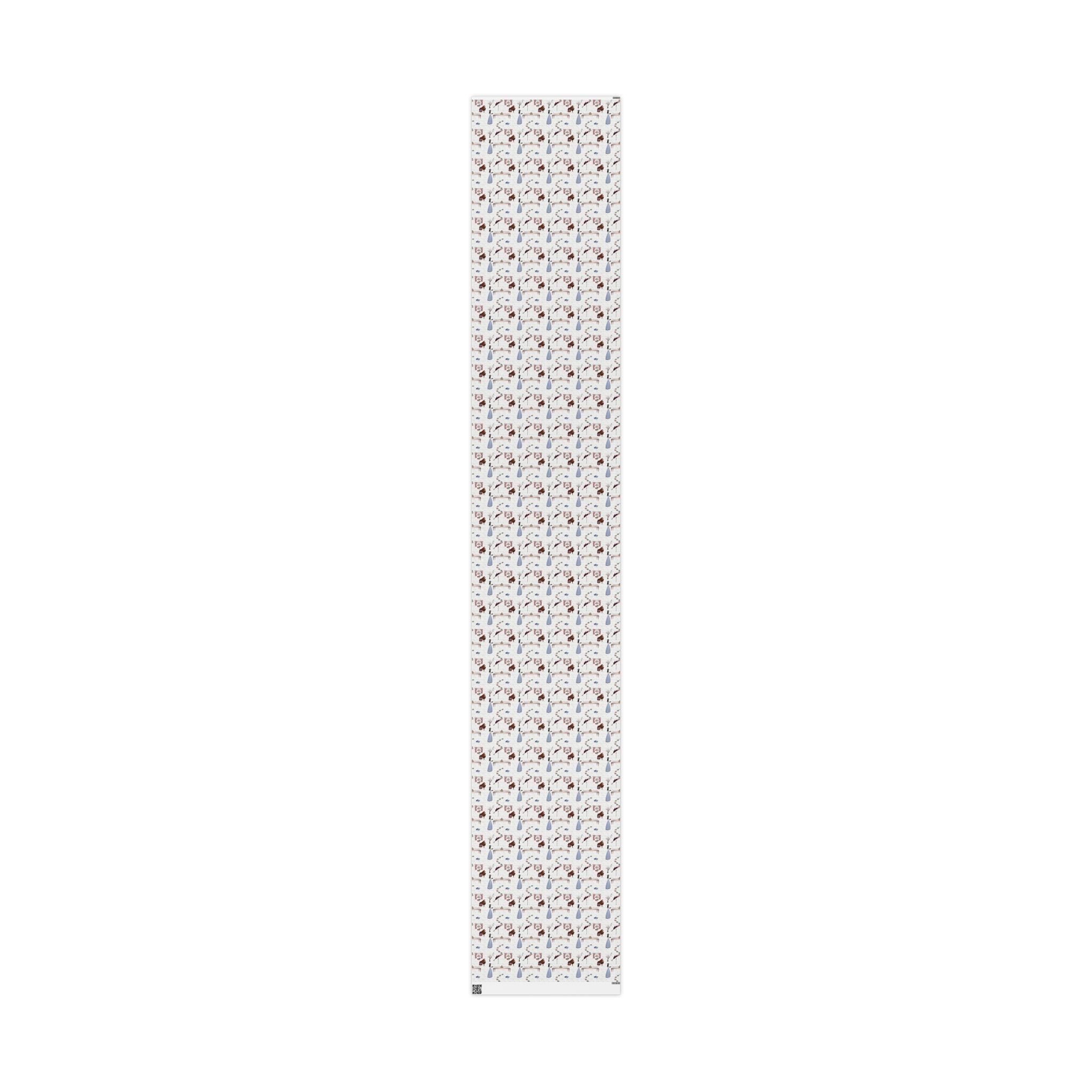 Hanukkah Wrapping Paper – Whimsical Family Scene Gift Wrap “Awaiting Guests”