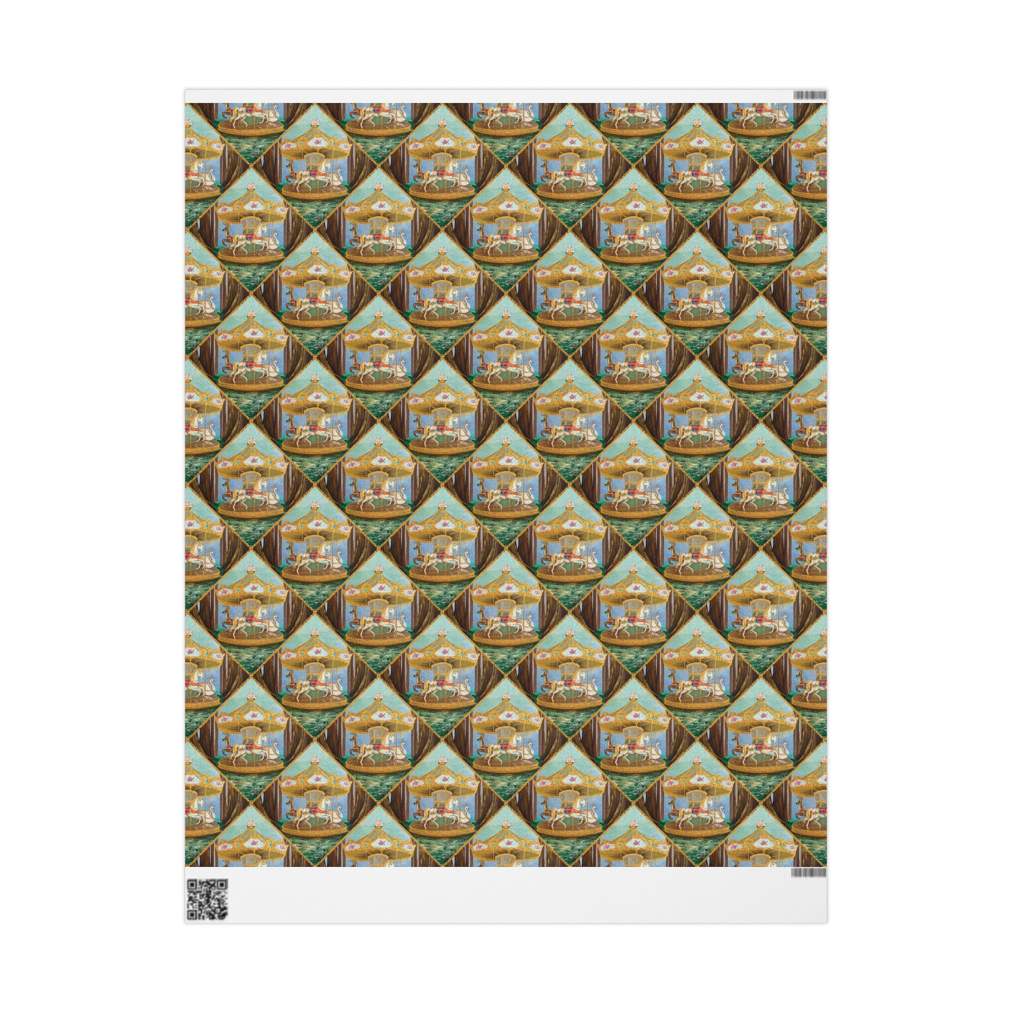 Victorian Carousel Gift Wrap — Vintage Merry-Go-Round Patterned Wrapping Paper