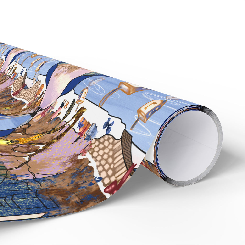 Dreidels on Ice | Hanukkah in New York Wrapping Paper