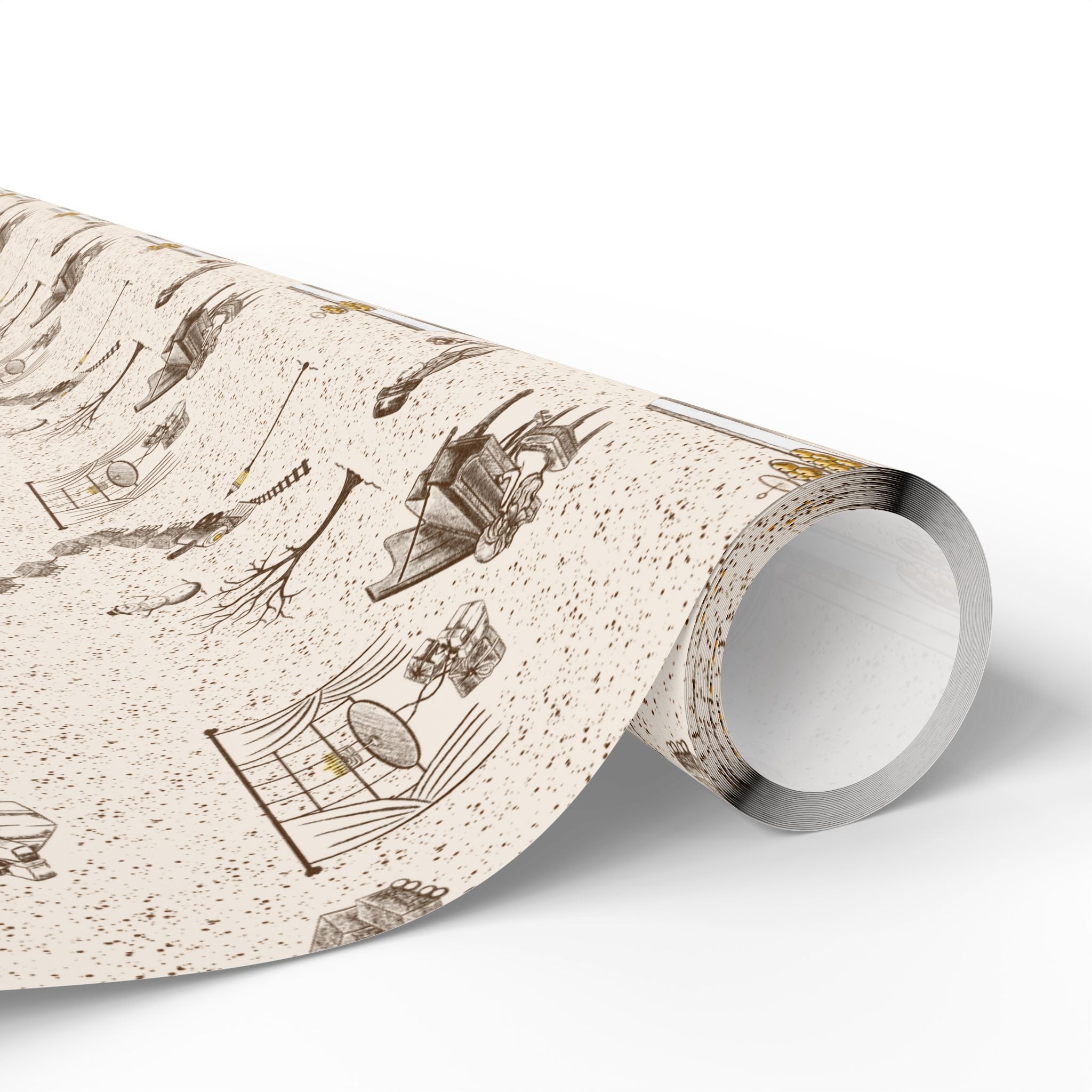 Vintage Hanukkah Pattern Wrapping Papers | Retro Menorah and Sufganiyot Design Judaica Gift Wrapping