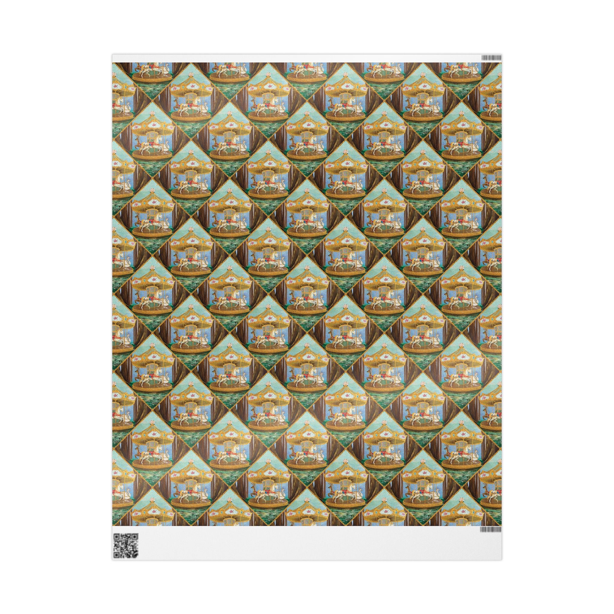 Victorian Carousel Gift Wrap — Vintage Merry-Go-Round Patterned Wrapping Paper