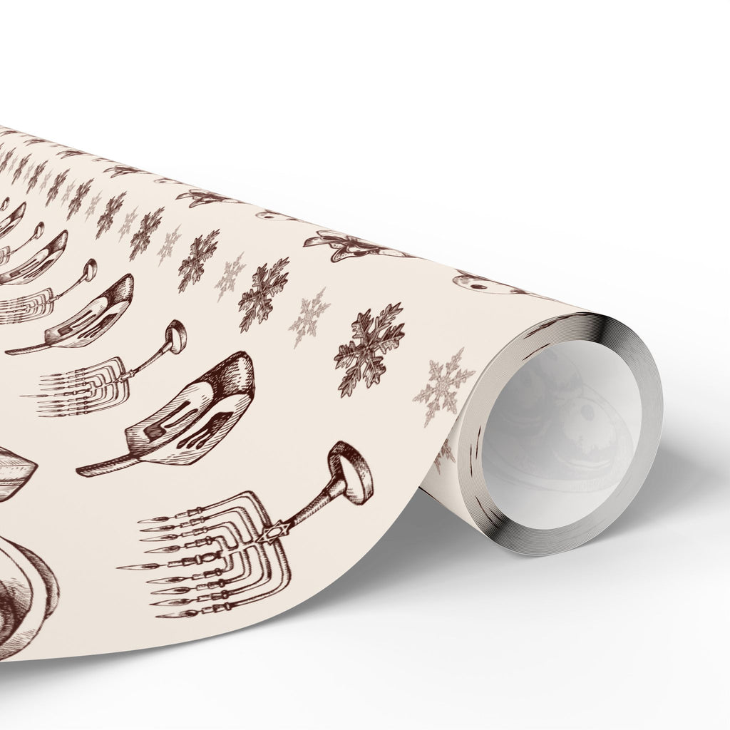 Vintage Hanukkah Gift Wrap — Dreidels, Menorahs & Presents Wrapping Paper