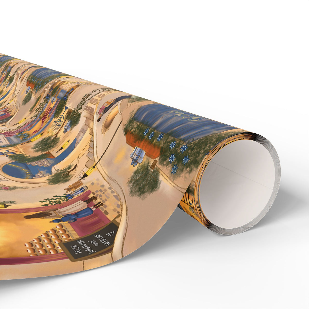 Hanukkah in Italy | Storytelling Hanukkah Wrapping Paper