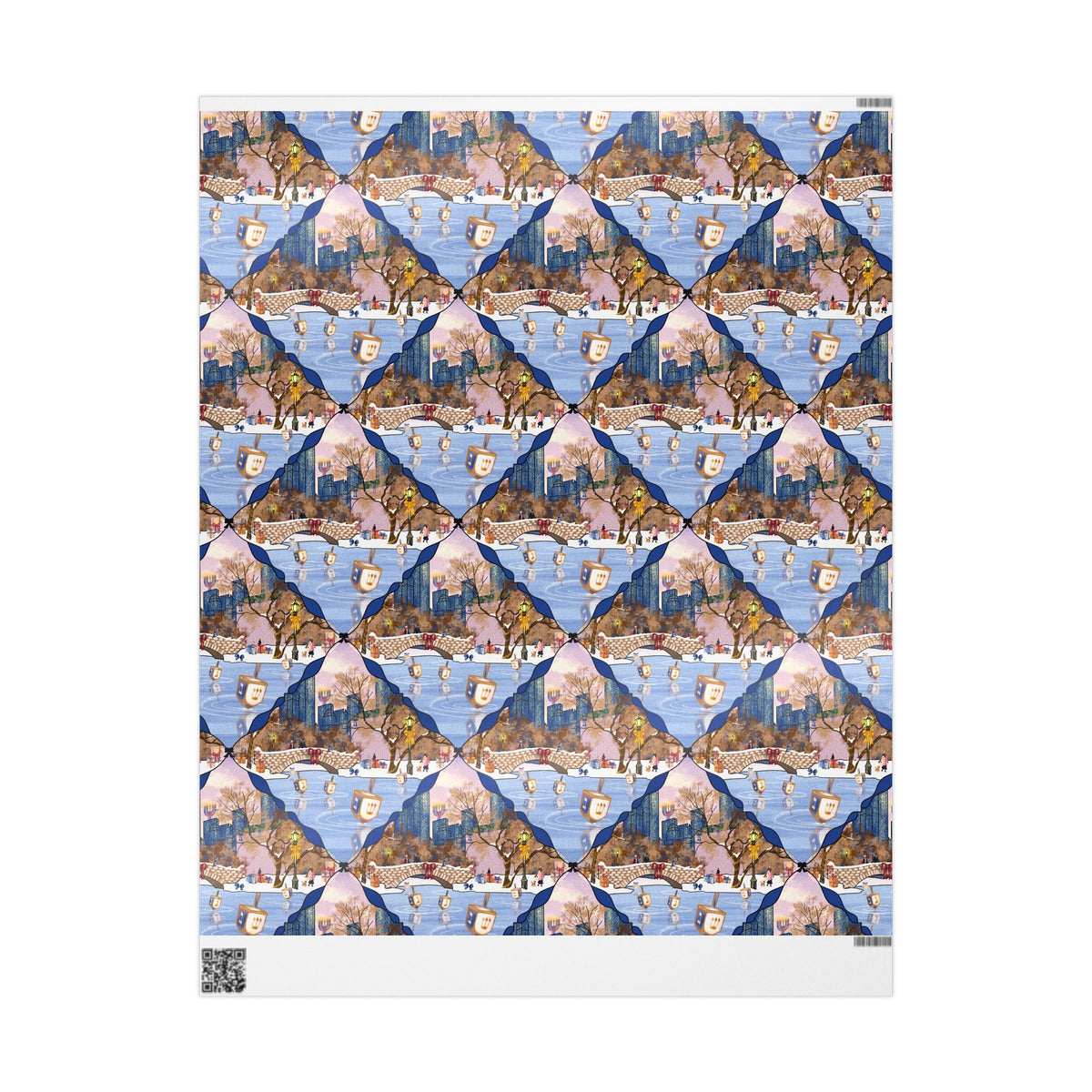 Dreidels on Ice | Hanukkah in New York Wrapping Paper