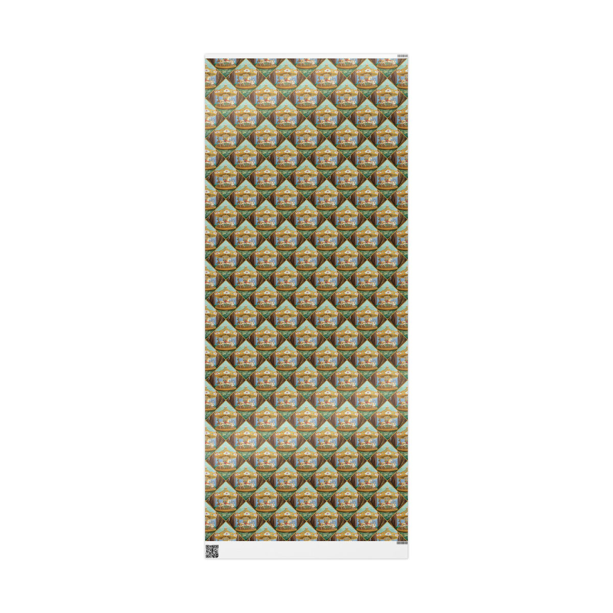 Victorian Carousel Gift Wrap, Painted Vintage Carousel Patterned Wrapping Paper
