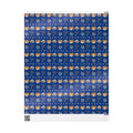 Hanukkah, Dreidel and Menorah Pattern Wrapping Paper | Blue Holiday Wrap