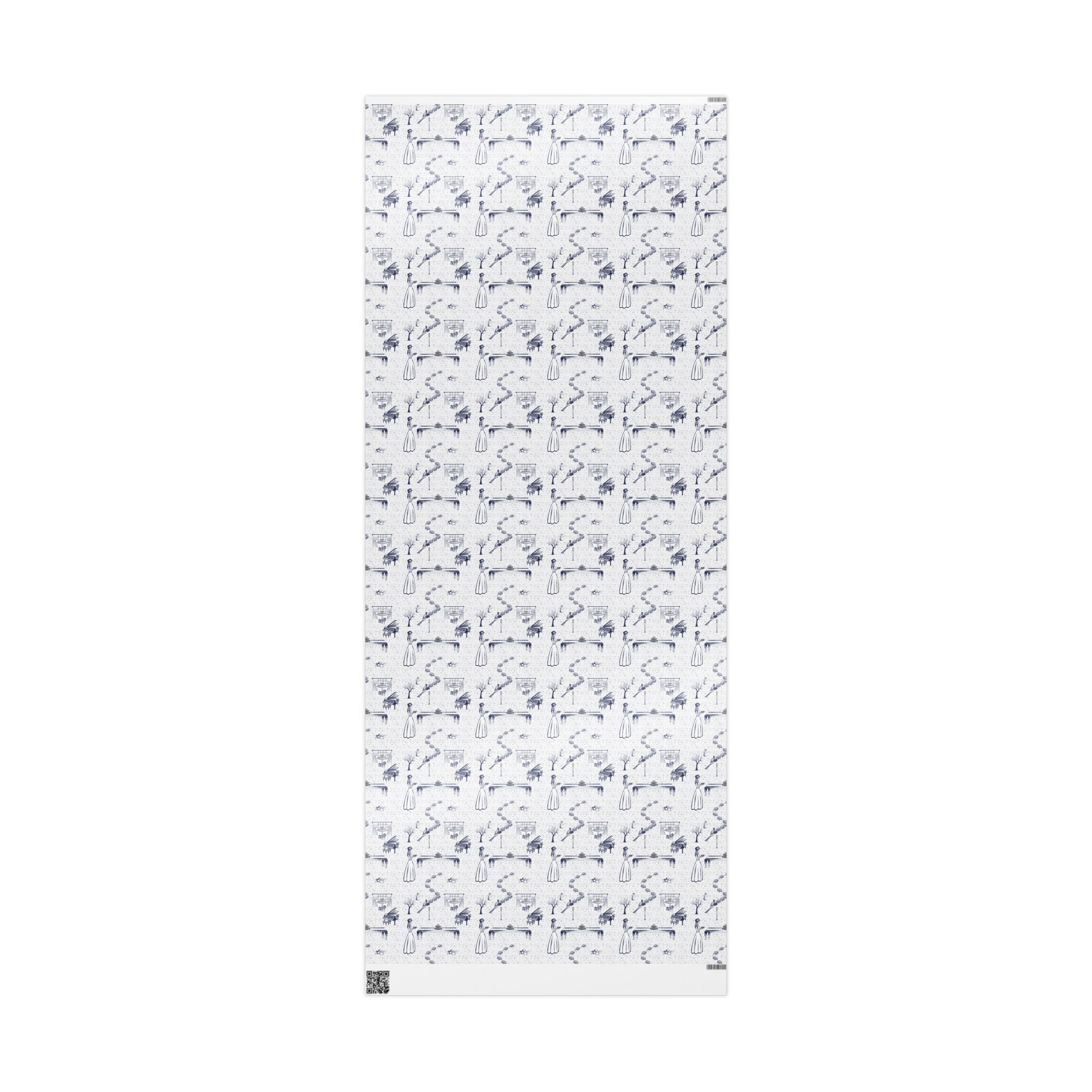 Hanukkah Vintage Blue Toile Wrapping Paper — Winter Wonderland Menorah & Gift Boxes