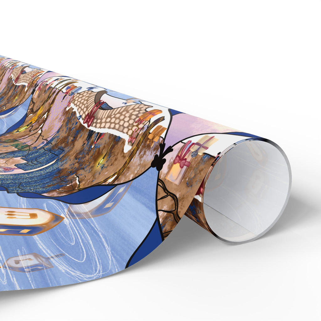 Dreidels on Ice | Hanukkah in New York Wrapping Paper
