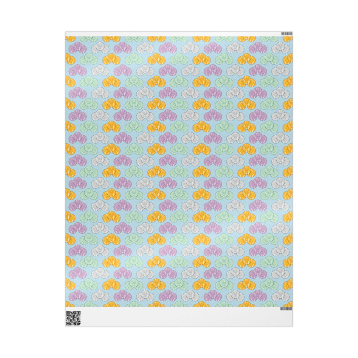 Pastel Blue Hanukkah Gelt Wrapping Paper - Blue and Purple Menorah & Dreidel Design Gift Wrap