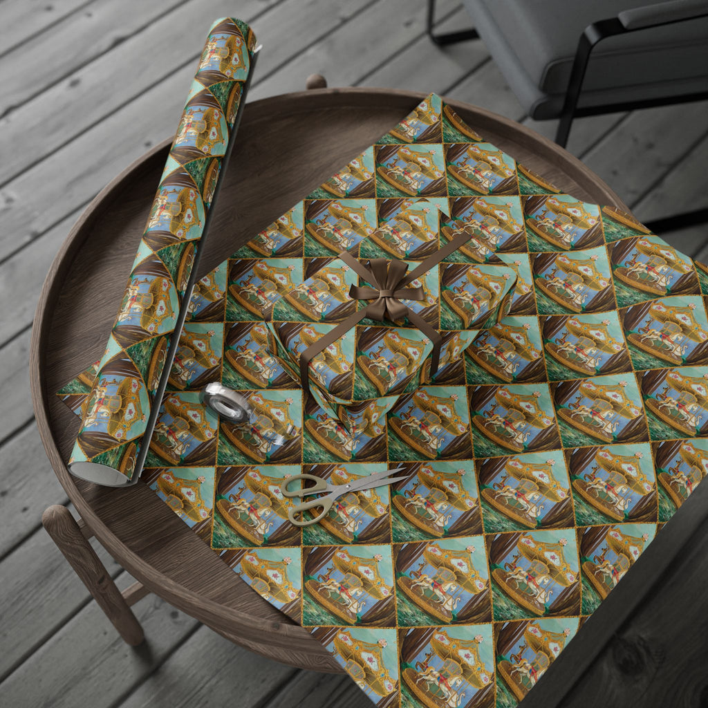 Victorian Carousel Gift Wrap — Vintage Merry-Go-Round Patterned Wrapping Paper