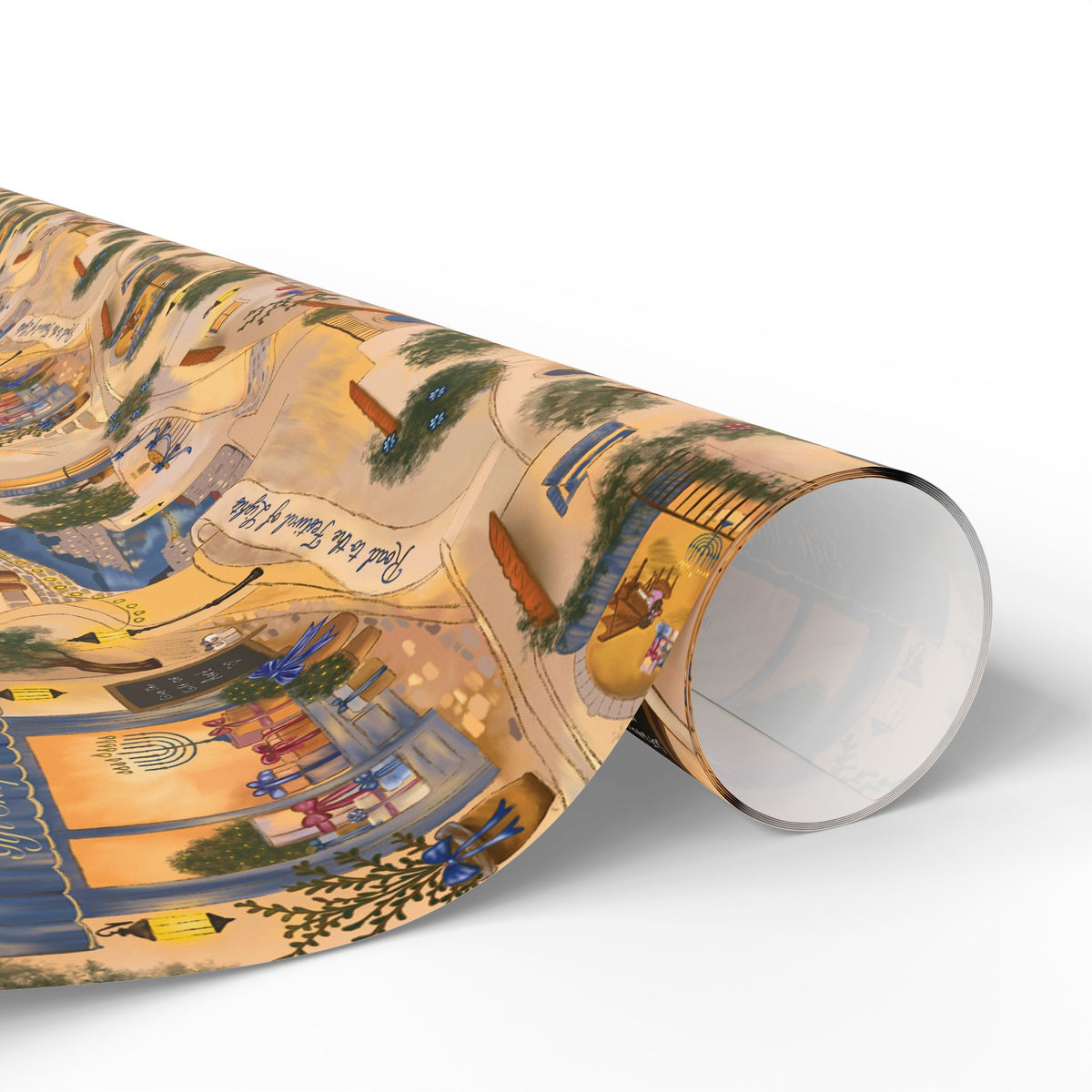 Hanukkah in Italy | Storytelling Hanukkah Wrapping Paper