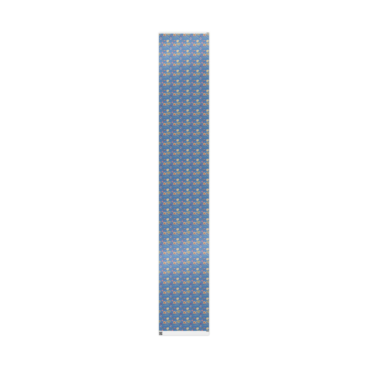 Tropical Floral Blue Gift Wrap, Hand-Painted Flowers & Petals Wrapping Paper